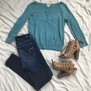 Teal Blue LOFT Sweater
